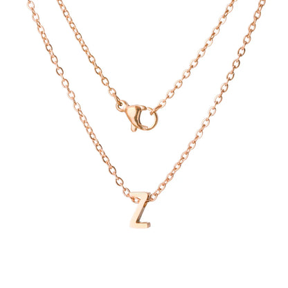 Stainless Steel Rose Gold Plated Simple Style Letter None Pendant Necklace