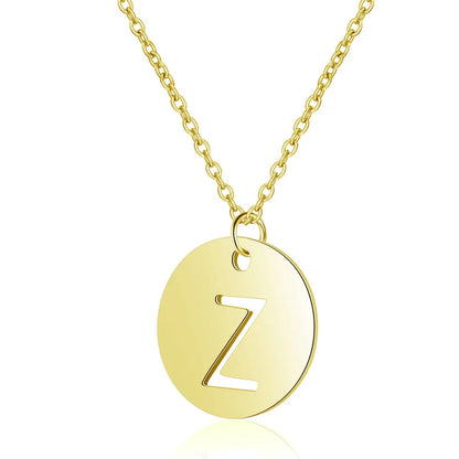 Simple Style Letter Stainless Steel Titanium Steel Plating Chain Gold Plated Pendant Necklace