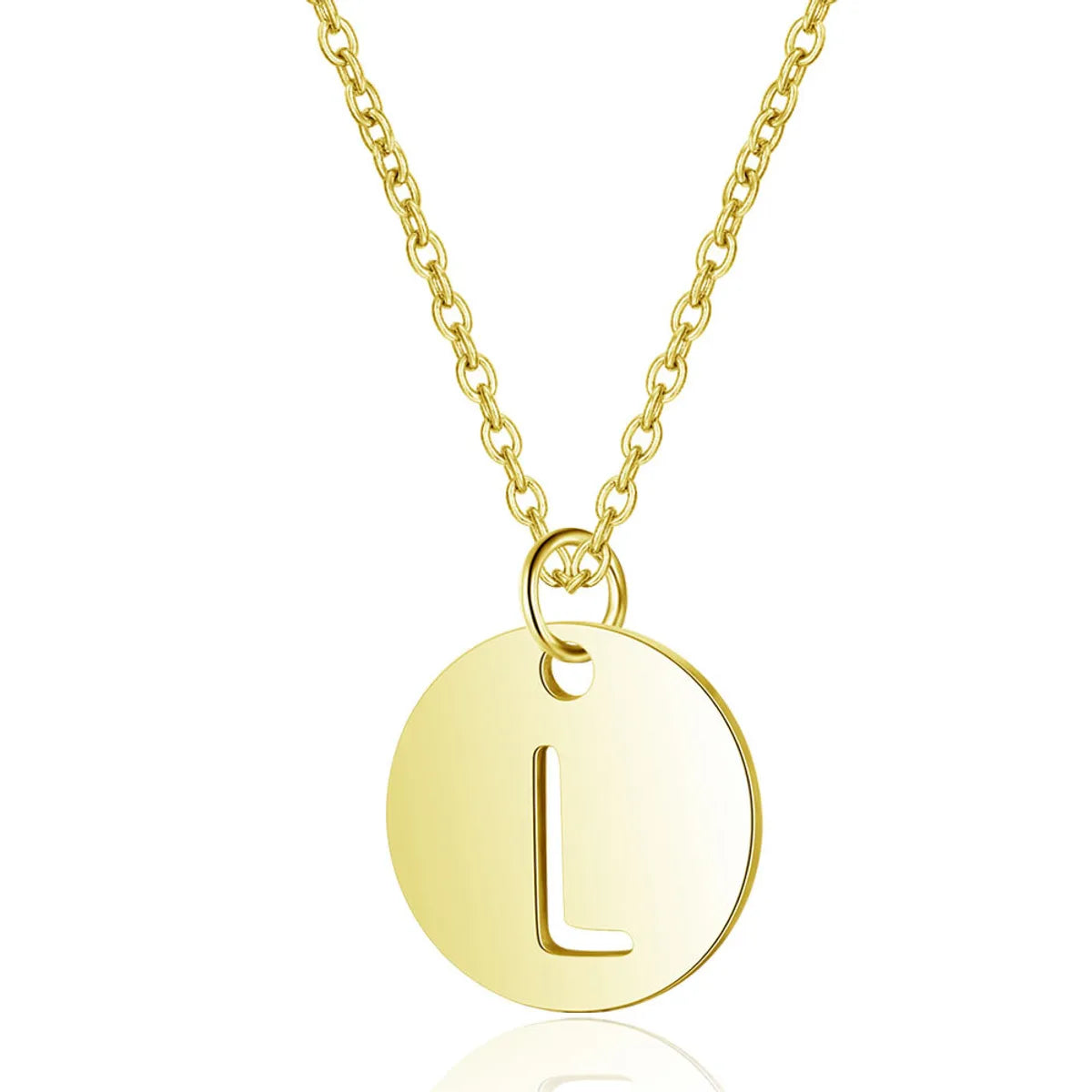 Simple Style Letter Stainless Steel Titanium Steel Plating Chain Gold Plated Pendant Necklace