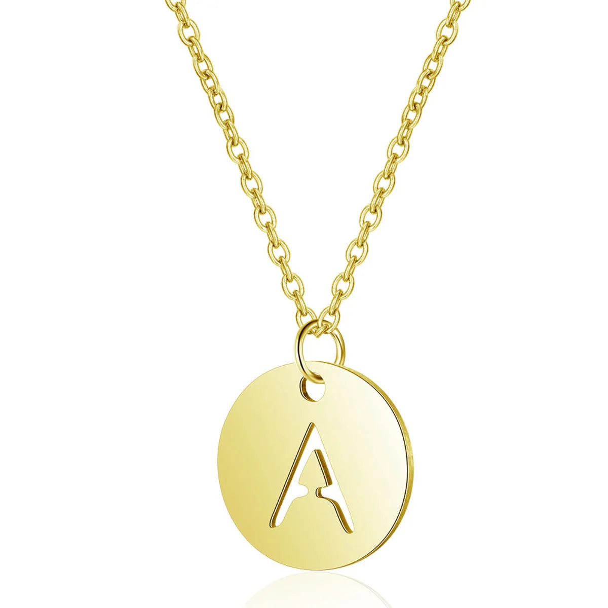 Simple Style Letter Stainless Steel Titanium Steel Plating Chain Gold Plated Pendant Necklace