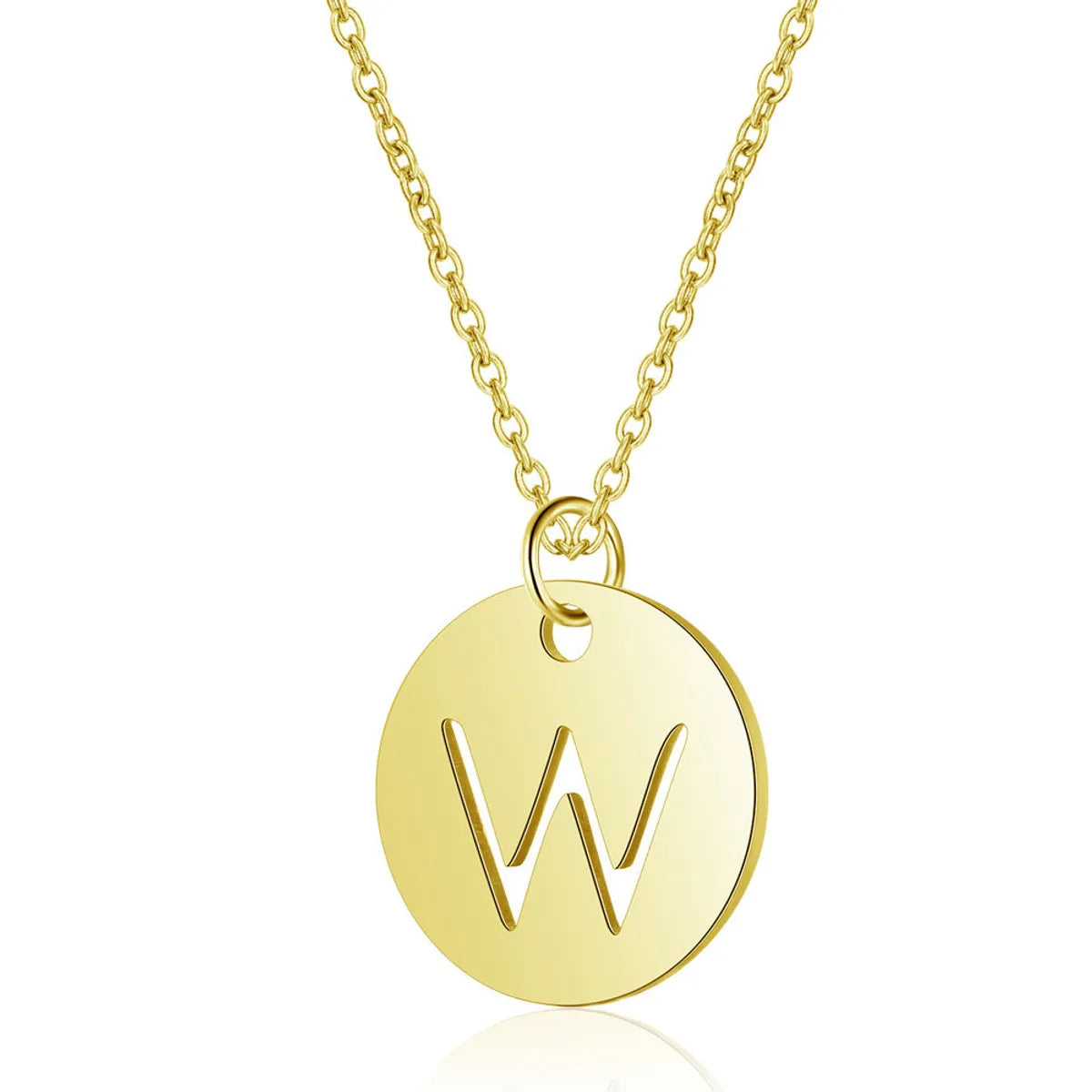 Simple Style Letter Stainless Steel Titanium Steel Plating Chain Gold Plated Pendant Necklace