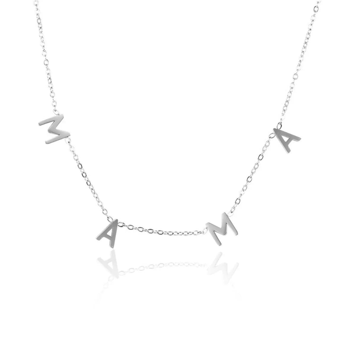 Simple Style Letter Stainless Steel Titanium Steel Plating Necklace