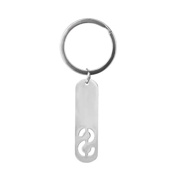 Simple Style Letter Customization Laser Engraving Stainless Steel Unisex Bag Pendant Keychain