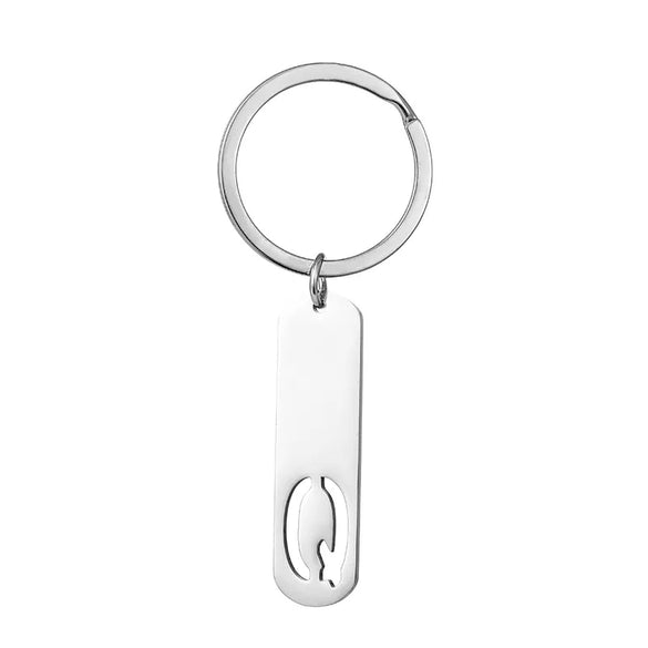 Simple Style Letter Customization Laser Engraving Stainless Steel Unisex Bag Pendant Keychain