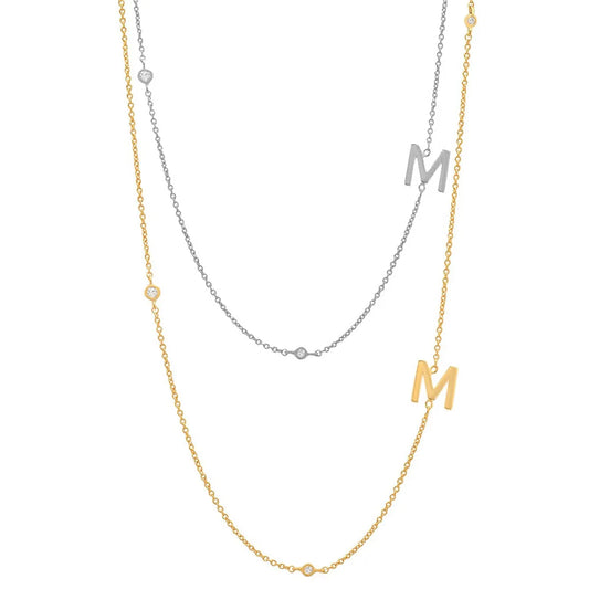 Simple Style Letter Sterling Silver 18k Gold Plated Necklace