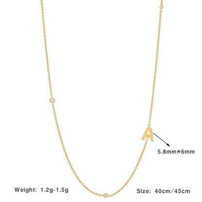 Simple Style Letter Sterling Silver 18k Gold Plated Necklace