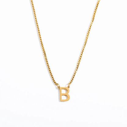 Simple Style Letter Titanium Steel 18k Gold Plated Pendant Necklace