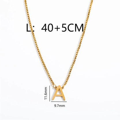 Simple Style Letter Titanium Steel 18k Gold Plated Pendant Necklace