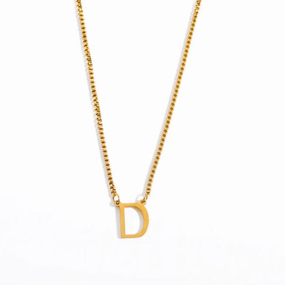 Simple Style Letter Titanium Steel 18k Gold Plated Pendant Necklace