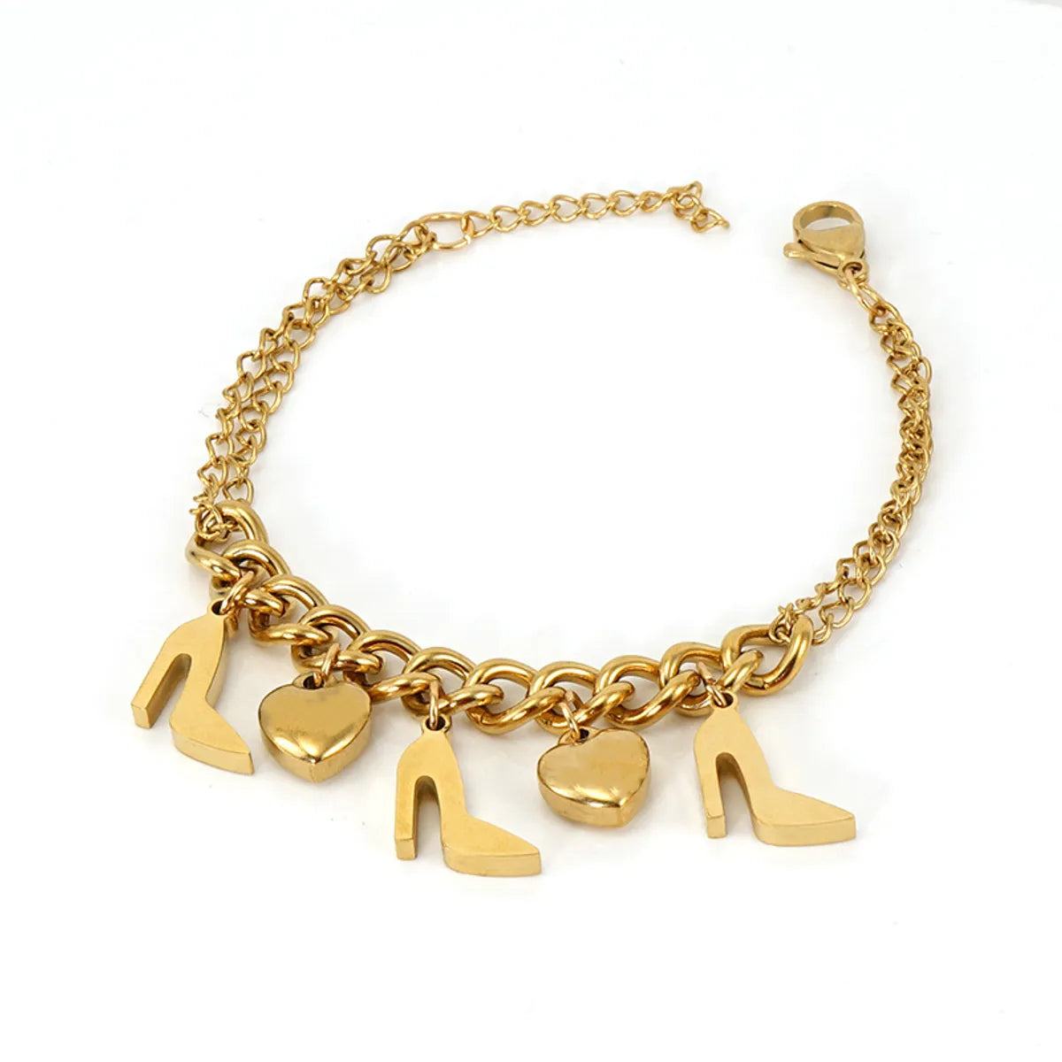 Simple Style Letter Titanium Steel Bracelets Plating Stainless Steel Bracelets