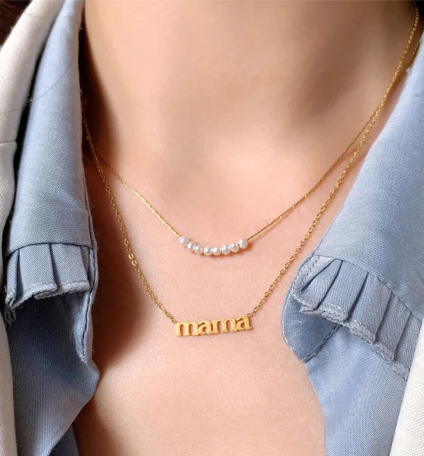 Simple Style Letter Titanium Steel Gold Plated Pendant Necklace 1 Piece