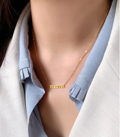 Simple Style Letter Titanium Steel Gold Plated Pendant Necklace 1 Piece