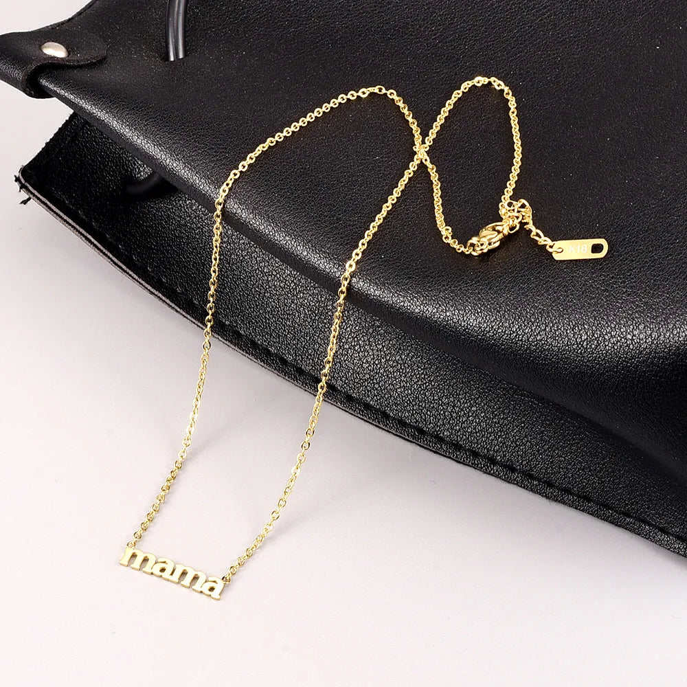 Simple Style Letter Titanium Steel Gold Plated Pendant Necklace 1 Piece