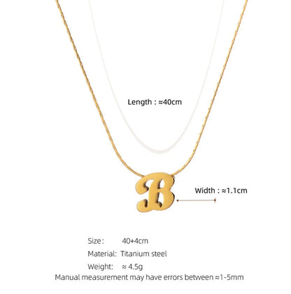 Simple Style Letter Titanium Steel Plating 18k Gold Plated Pendant Necklace