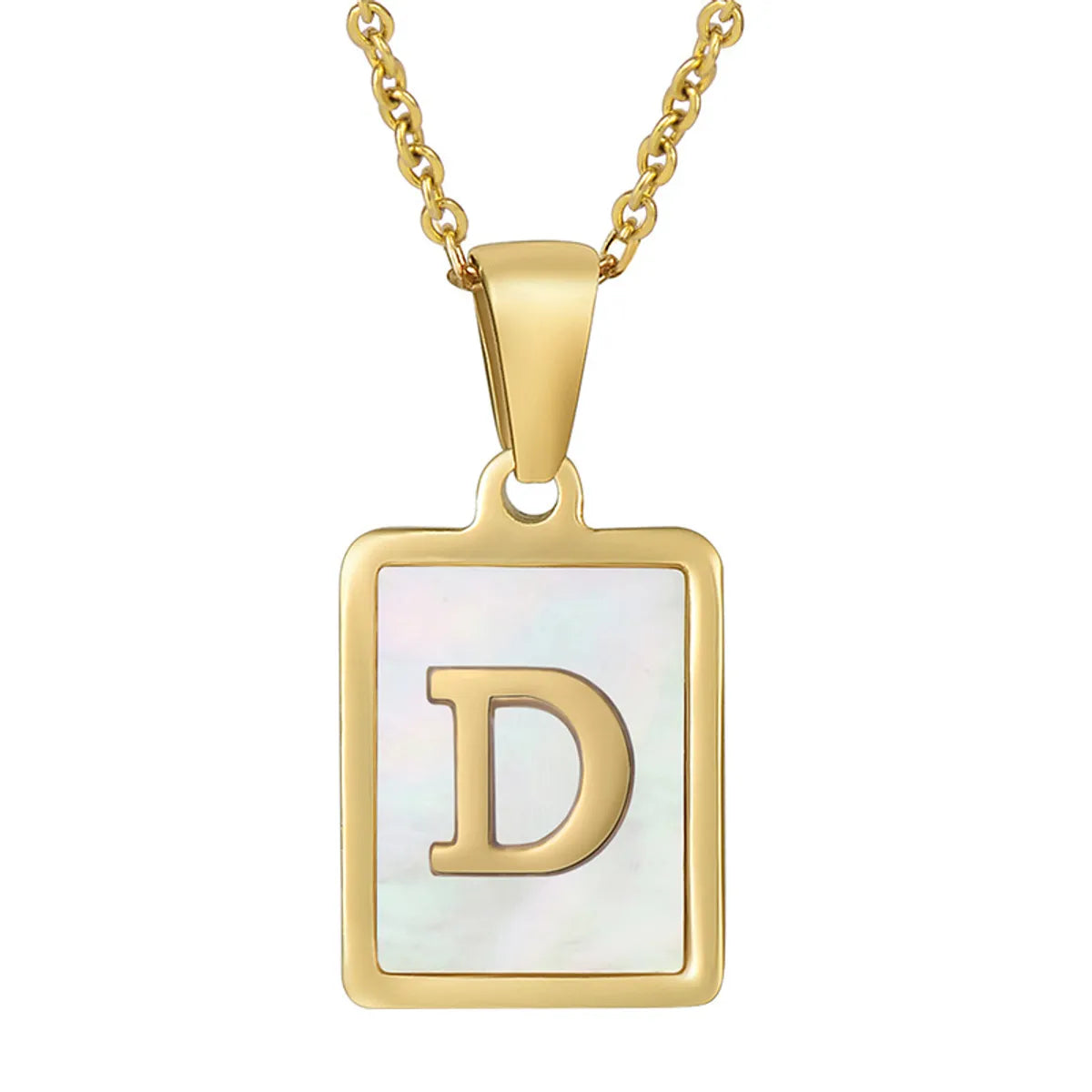 Titanium Steel 18K Gold Plated Simple Style Plating Letter Acrylic Necklace