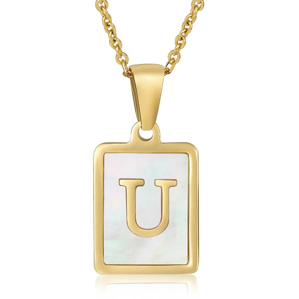 Titanium Steel 18K Gold Plated Simple Style Plating Letter Acrylic Necklace