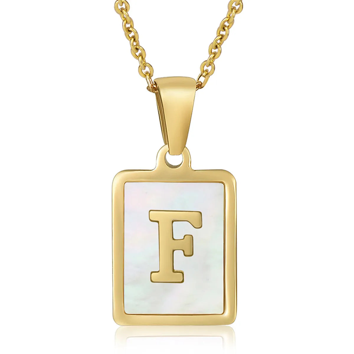 Titanium Steel 18K Gold Plated Simple Style Plating Letter Acrylic Necklace