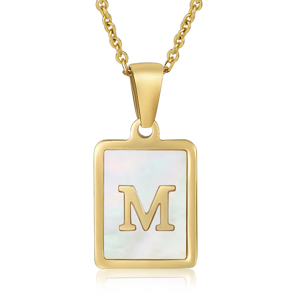 Titanium Steel 18K Gold Plated Simple Style Plating Letter Acrylic Necklace