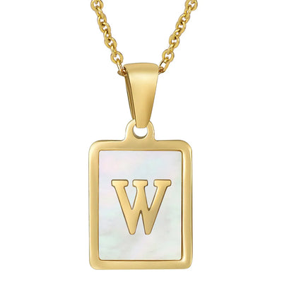 Titanium Steel 18K Gold Plated Simple Style Plating Letter Acrylic Necklace