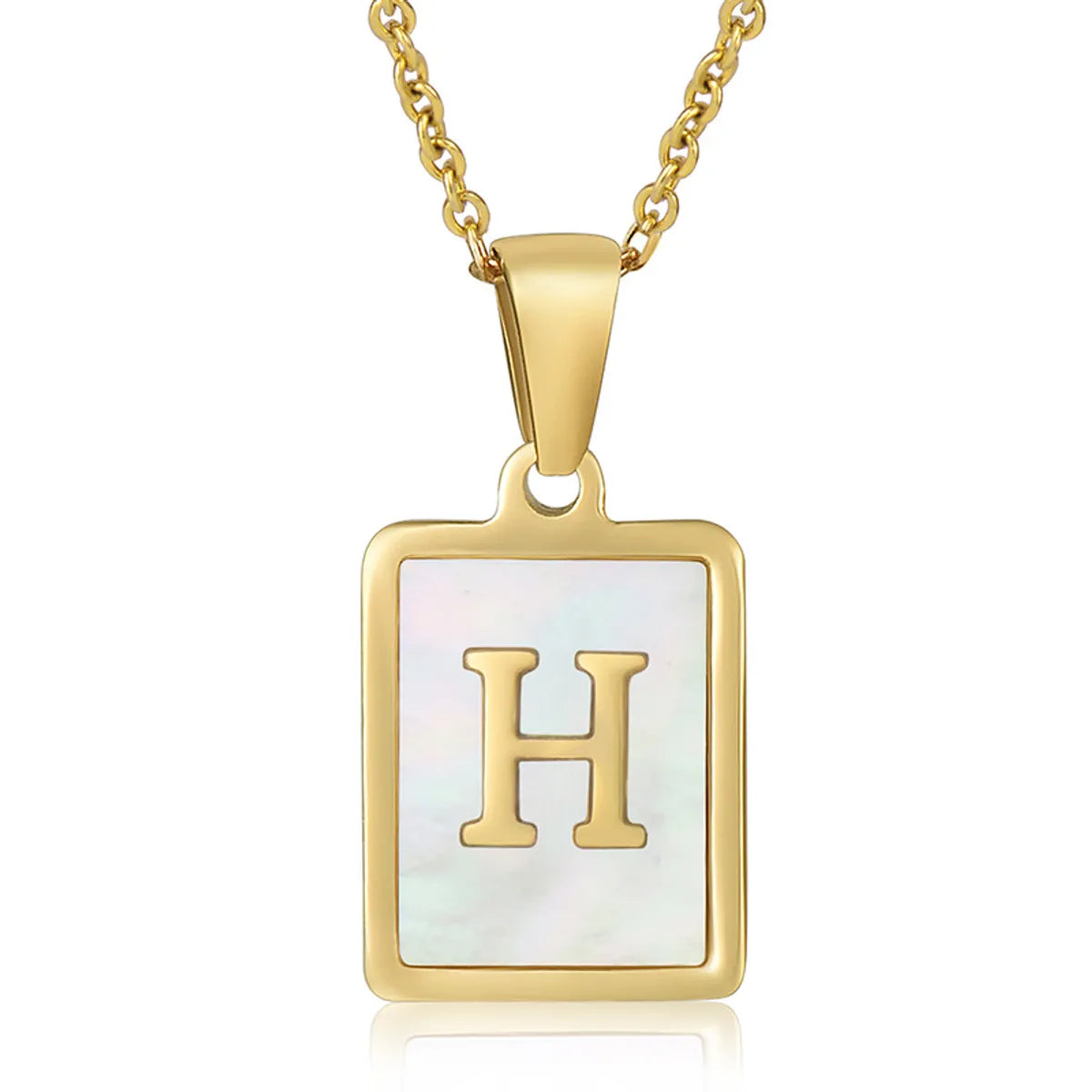 Titanium Steel 18K Gold Plated Simple Style Plating Letter Acrylic Necklace