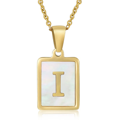 Titanium Steel 18K Gold Plated Simple Style Plating Letter Acrylic Necklace