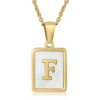 Titanium Steel 18K Gold Plated Simple Style Plating Letter Acrylic Necklace