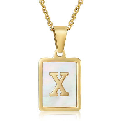 Titanium Steel 18K Gold Plated Simple Style Plating Letter Acrylic Necklace