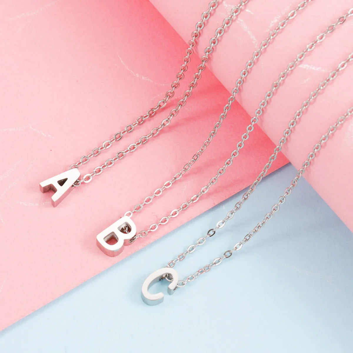 Simple Style Letter Titanium Steel Plating Gold Plated Silver Plated Necklace