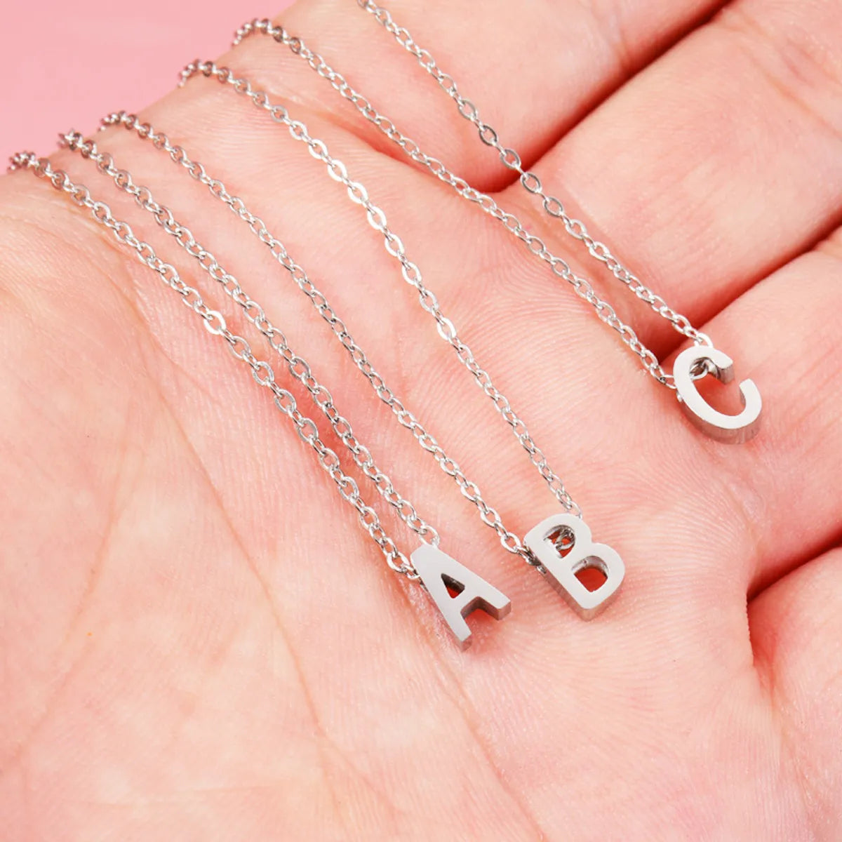 Simple Style Letter Titanium Steel Plating Gold Plated Silver Plated Necklace