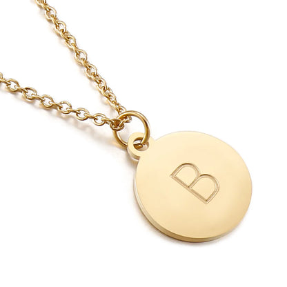 Titanium Steel 18K Gold Plated Simple Style Plating Letter Necklace