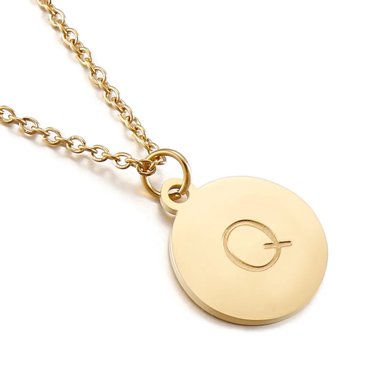 Titanium Steel 18K Gold Plated Simple Style Plating Letter Necklace