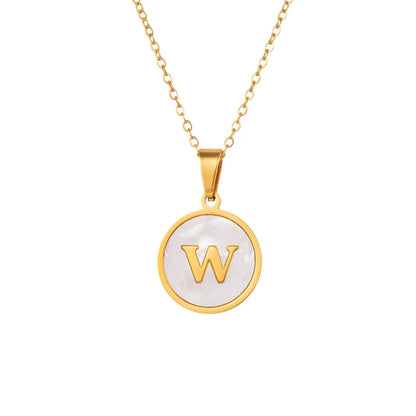 Simple Style Letter Titanium Steel Wholesale Pendant Necklace