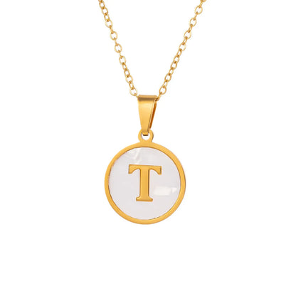 Simple Style Letter Titanium Steel Wholesale Pendant Necklace