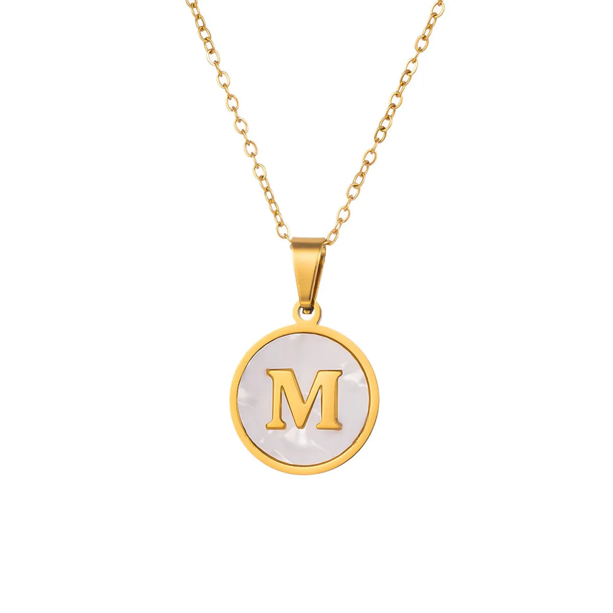 Simple Style Letter Titanium Steel Wholesale Pendant Necklace