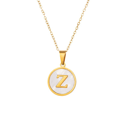 Simple Style Letter Titanium Steel Wholesale Pendant Necklace