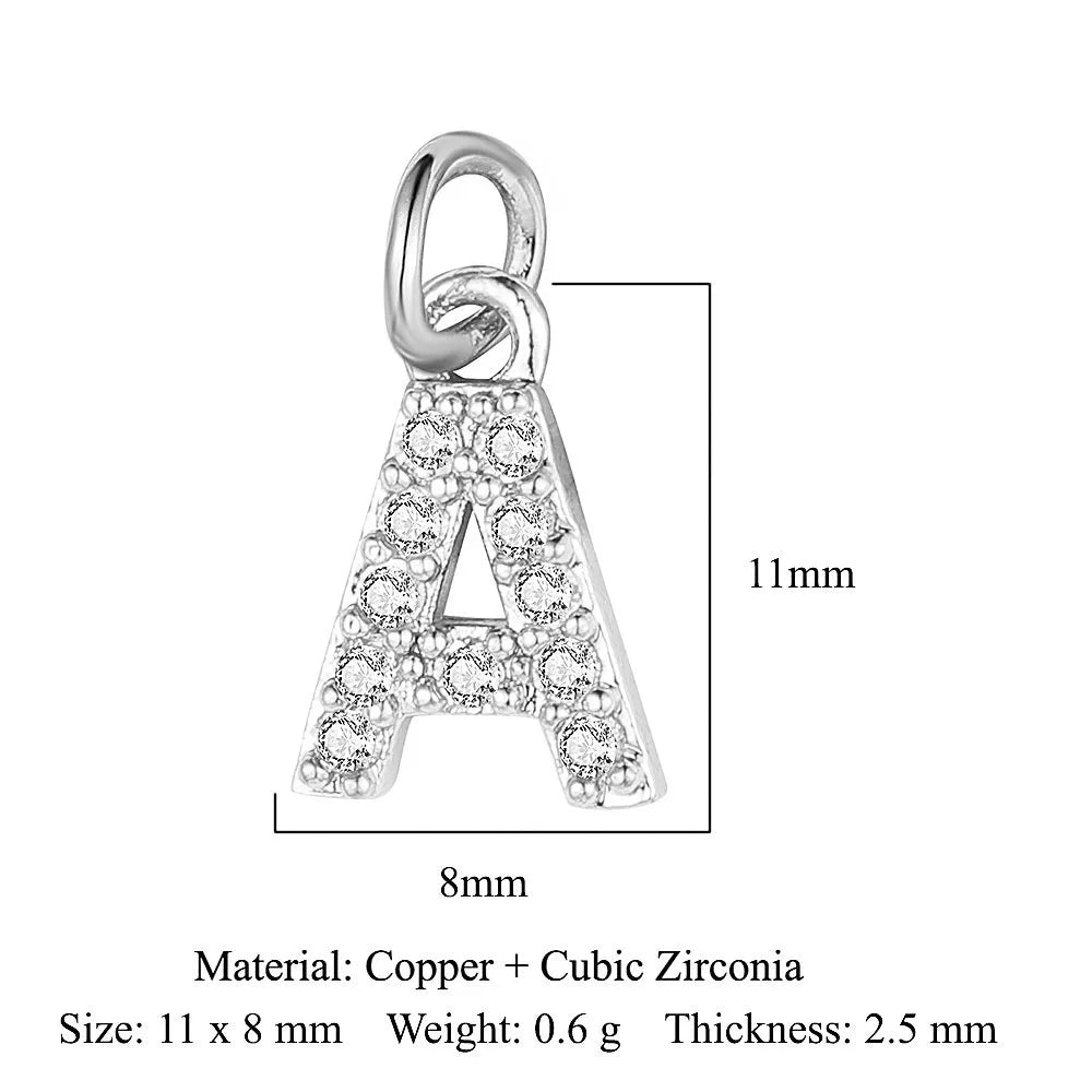 Simple Style Letter Zircon Copper Wholesale Charms Jewelry Accessories