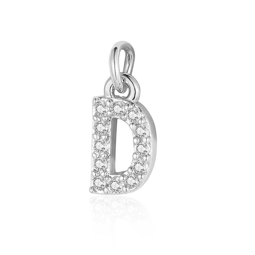 Simple Style Letter Zircon Copper Wholesale Charms Jewelry Accessories