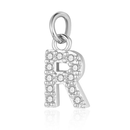 Simple Style Letter Zircon Copper Wholesale Charms Jewelry Accessories