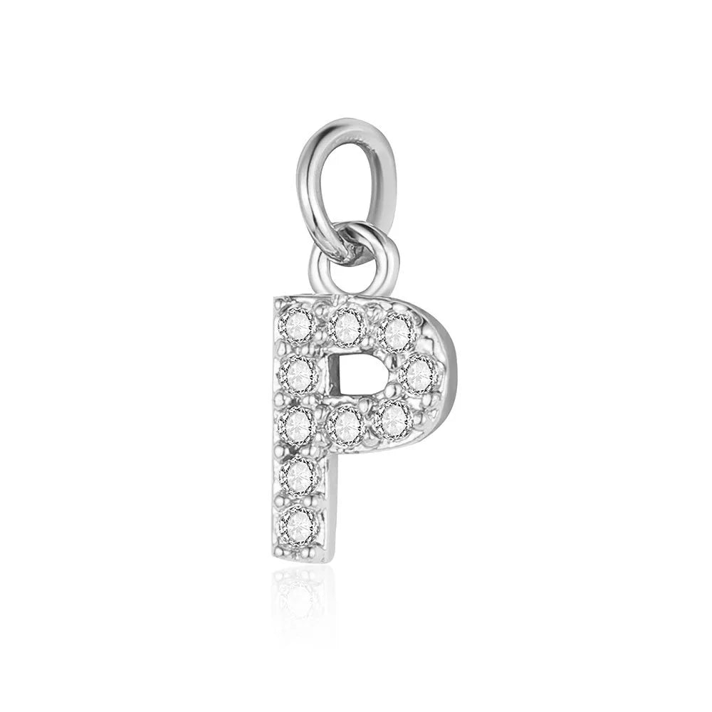 Simple Style Letter Zircon Copper Wholesale Charms Jewelry Accessories