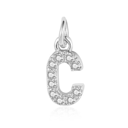 Simple Style Letter Zircon Copper Wholesale Charms Jewelry Accessories