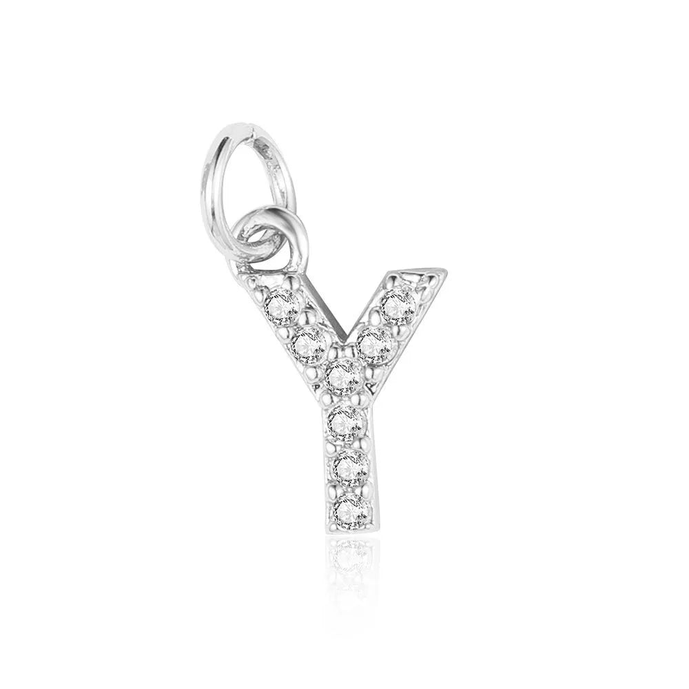 Simple Style Letter Zircon Copper Wholesale Charms Jewelry Accessories