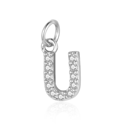 Simple Style Letter Zircon Copper Wholesale Charms Jewelry Accessories