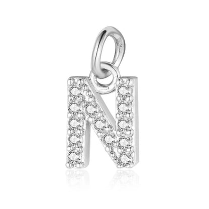 Simple Style Letter Zircon Copper Wholesale Charms Jewelry Accessories