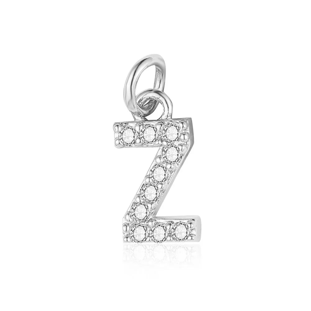 Simple Style Letter Zircon Copper Wholesale Charms Jewelry Accessories