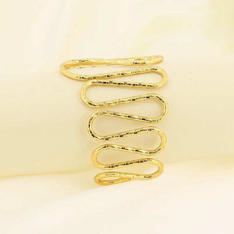 Simple Style Lines 304 Stainless Steel 18K Gold Plated Bangle In Bulk