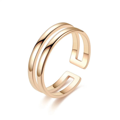 Simple Style Lines Stainless Steel Metal Men'S Open Rings