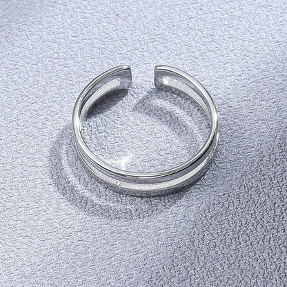 Simple Style Lines Stainless Steel Metal Men'S Open Rings