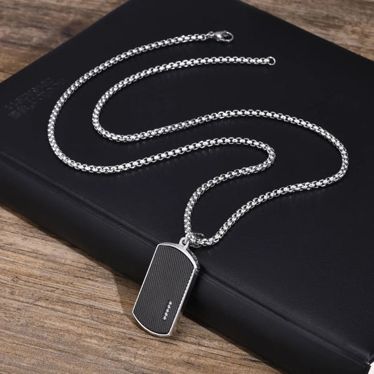 Simple Style Lingge Stainless Steel Inlay Zircon Pendant Necklace