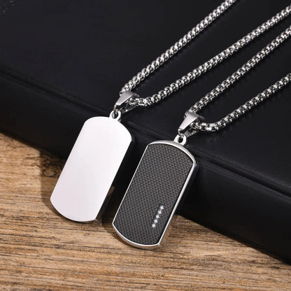 Simple Style Lingge Stainless Steel Inlay Zircon Pendant Necklace