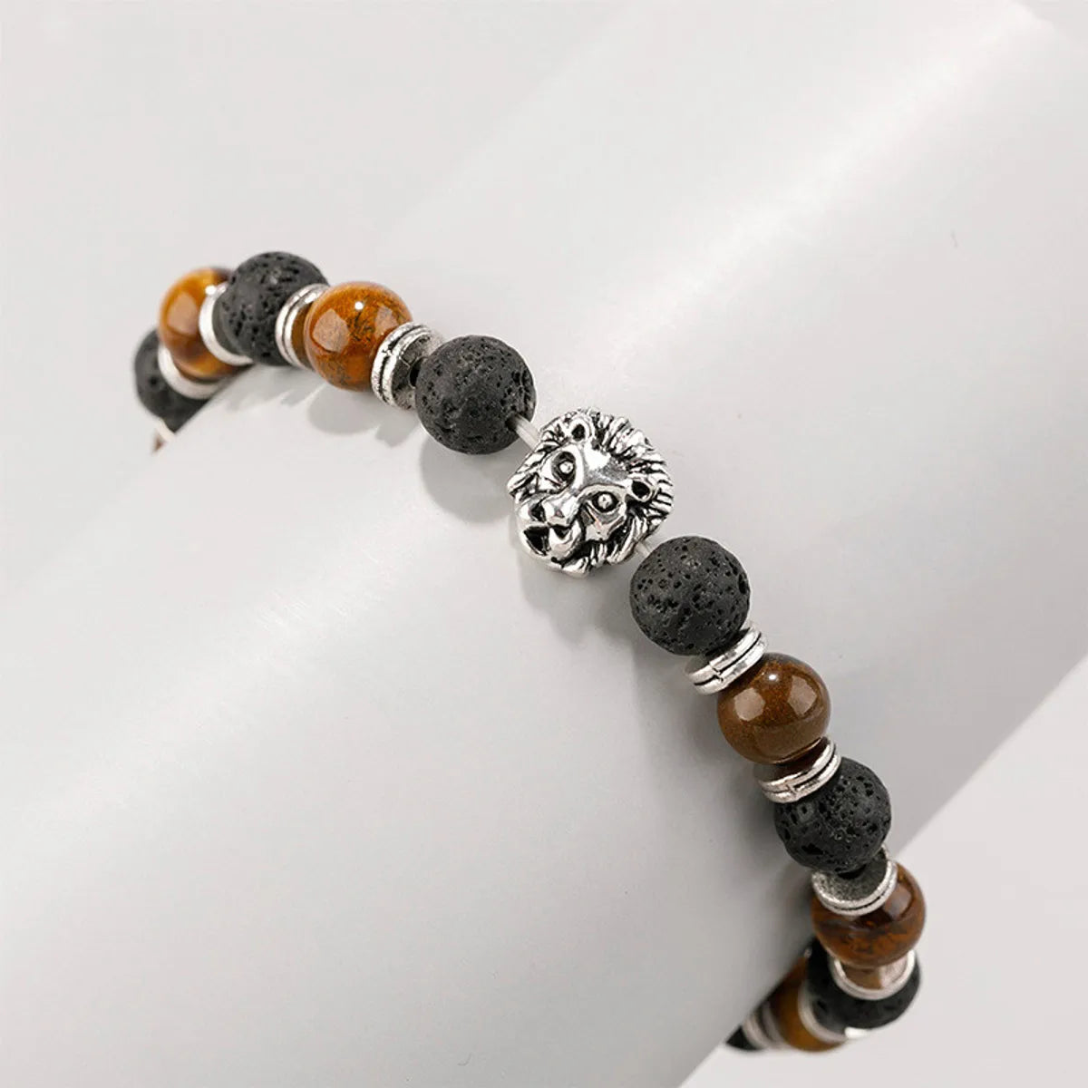 Simple Style Lion Natural Stone Beaded Bracelets